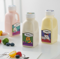 Plastic Flesverpakking 350Ml 500Ml Groente-En Fruitgisting Drinken Citroenenzym Drinksapbakjes