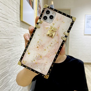 <span class=keywords><strong>Funda</strong></span> <span class=keywords><strong>cuadrada</strong></span> de mármol de lujo para teléfono móvil, cubierta electrochapada para <span class=keywords><strong>Iphone</strong></span> 12 Pro Max - Product Image 2