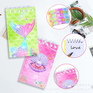 Mermaid Cartoon <b>Spiral</b> <b>Notebook</b> 10Pcs Creative Trend Student Diary Digital Printing Notepad - Product Image 3