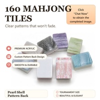 Tuiles de Mahjong de Luxe Bleues Effet Ondulation d'Eau en Acrylique – Articles en Stock pour Clubs et Fêtes de Mahjong