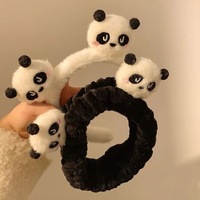 Serre-tête en peluche panda mignon et doux pour femme, bandeau pour masque facial, motif animal de dessin animé, tendance, fait main, antidérapant, Puyun