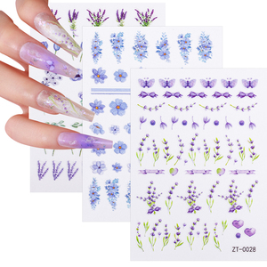 Pegatinas 2D para Uñas <span class=keywords><strong>con</strong></span> Diseño de <span class=keywords><strong>Flores</strong></span> de Lavanda <span class=keywords><strong>y</strong></span> <span class=keywords><strong>Mariposas</strong></span>, Material PET, Calcomanías para <span class=keywords><strong>Manicura</strong></span> DIY, Diseño de <span class=keywords><strong>Flores</strong></span> en Flor - Product Image 5