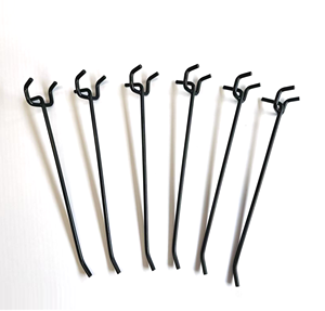 シングルブラックスーパーマーケット小売店ペグボードディスプレイフック穴あきパネル対応金属スロット付きパネルフック - Product Image 1