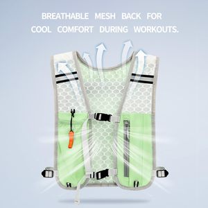 Lightweight Reflective Polyester Hydration Running Vest Zipper Closure Adjustable <b>Strap</b> Portable <b>Backpack</b> Unisex Outdoor Bags - Product Image 2