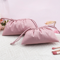 Sac à cordon en cuir PU avec logo personnalisé en relief, pochette cosmétique réutilisable en cuir PU pour emballage cadeau