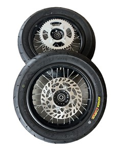 Ensemble de roues et pneus AXZ 1,85x12 pouces avec jantes en fer, pneus Kenda 90/90-12 pour moto électrique tout-terrain, moto tout-terrain avant et arrière - Product Image 4
