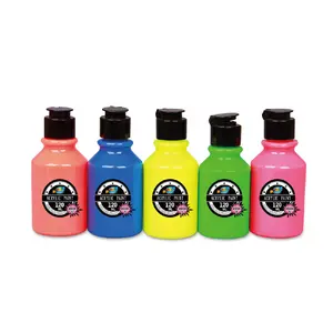 Toptan toplu toksik olmayan sanat 120ml renk çabuk kuruyan floresan neon akrilik boya şişeleri