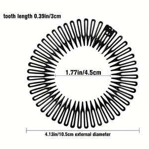 Pince à cheveux élastique en plastique pliable et flexible avec strass, <span class=keywords><strong>peigne</strong></span> latéral pour femme, idéal pour les fêtes, tendance et écologique pour le coiffage - Product Image 6