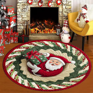 Tappeti Natalizi in Pile Cristallo Spesso all'Ingrosso, Decorazione Casa con Babbo Natale, Tappetini Antiscivolo per Comodino - Product Image 3