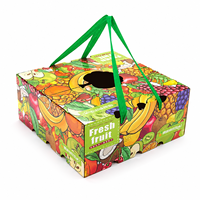 Boîte d'emballage de fruits portable personnalisée, pliable avec fenêtre transparente, impression couleur, boîte cadeau orange, pomme, cerise