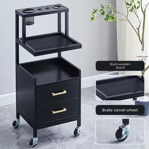 Carrello Multifunzionale Classico per Salone di Bellezza con Porta Utensili per Capelli e Ruote, Carrello Portaoggetti con Cassetti per Spa - Product Image 4