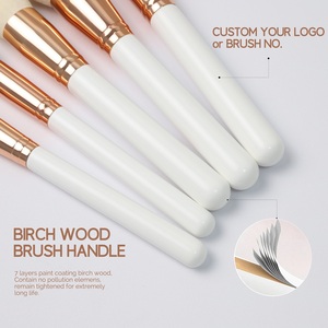 Juego de Brochas de Maquillaje Profesional de Lujo EMF de 18 Piezas con Mango de Madera y Pelo Sintético <span class=keywords><strong>Color</strong></span> Oro Rosa, Marca Personalizada de Alta Calidad - Product Image 4
