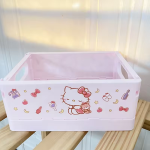 صندوق منظم تخزين بلاستيكي مطبوع على شكل حيوانات كرتونية متعدد الأغراض وصديقي للتنقل وسطح المكتب غير سام للأطفال 6 + - Product Image 2