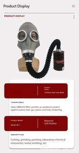 Masker Gas <span class=keywords><strong>Respirator</strong></span> Anti-Toksik Jm1 yang Dapat Digunakan Kembali dengan Tabung Udara 0.5m, Filter Karbon Aktif yang Dapat Diganti, Perlindungan dari Amonia dan Amina - Product Image 6