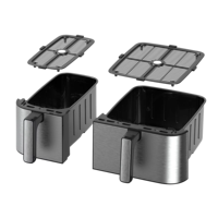 Friteuse à air double 11L en gros, multifonctionnelle, grande capacité, pour usage domestique et commercial