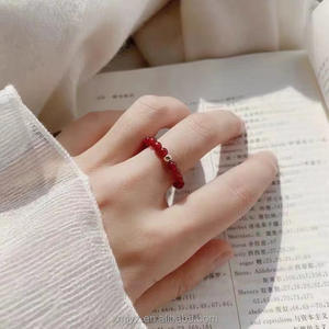 Anillo <span class=keywords><strong>de</strong></span> <span class=keywords><strong>oro</strong></span> <span class=keywords><strong>de</strong></span> 18K certificado, bolas doradas <span class=keywords><strong>de</strong></span> 3mm, tejido, color dorado, granate, regalo <span class=keywords><strong>de</strong></span> drenaje para tienda en vivo, Au750 - Product Image 4