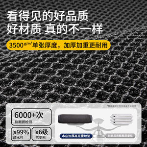 Paillasson d'entrée demi-cercle noir géométrique antidérapant en fibre de polyester Elastic King - Product Image 5