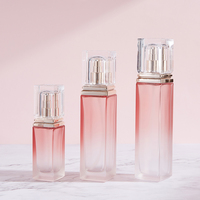 Luxe groothandel vierkante transparante cosmeticaverpakkingset 40-120ml lotion crème subflessen drukfles lotion essence