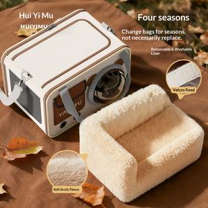 Borsa Trasportino Invernale Calda Portatile per Gatti a Capsula Spaziale, Antivento, Termica, Foderata in Pile, con Chiusura a Cerniera, per Animali Domestici - Product Image 2