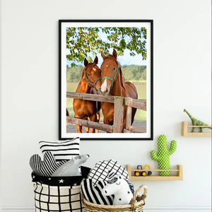 ภาพวาดติดเพชรรูปสัตว์5D แบบ DIY ภาพวาดรูปม้าสัตว์ปักเพชรแบบเจาะเต็มชุดตกแต่งบ้านงานฝีมือ - Product Image 2