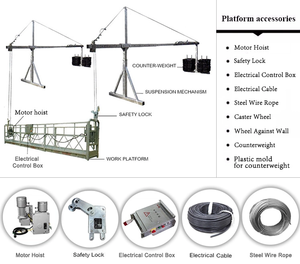 Plateforme de levage suspendue automatique portable, gondole, berceau oscillant pour adultes, levage de bâtiment, nettoyage de fenêtres, levage - Product Image 1