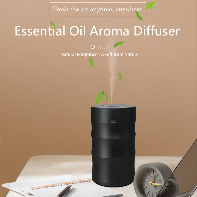 Essential Oil Aromatherapy Diffuser - Portable USB Rechargeable Automatic Mist Maker for Home, Office & Car Interior