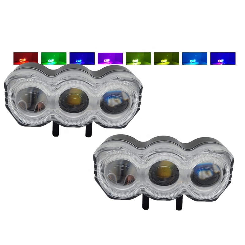 8 Modes Motorcycle Spotlights With DRL Car Headlight Driving Lights Work Light Fog Lamp Bulb for Car Truck SUV ATY