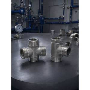 Raccord en T hydraulique en acier inoxydable 304, série AE, connecteur mâle métrique haute pression pour système hydraulique - Product Image 2