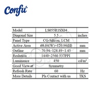 Écran LCD IPS Sharp 5,5 pouces 1440x2560 2K 16:9 Modèle LS055R1SX04 MIPI pour Raspberry Pi Portable Pocket Haute Résolution VR