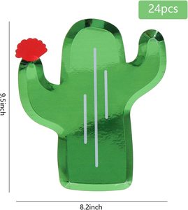 Platos de Papel Desechables para Fiestas, Decoración, Vajilla al por Mayor, Plato de Papel Personalizado con Diseño de Cactus y Calavera - Product Image 2