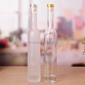 Tùy chỉnh thiết kế vòng rõ ràng <span class=keywords><strong>Frosted</strong></span> 200ml 375ml 500ml 750ml thủy tinh chai rượu vang Vodka rượu mạnh Gin chai thủy tinh với nút chai cap - Product Image 2