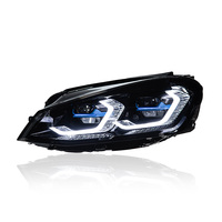 2PCS Nouveaux projecteurs de phares LED AKD 6000 Lumens Température de couleur 3000K pour VW Golf 7 2013-2019 6V 65W Accessoire automobile