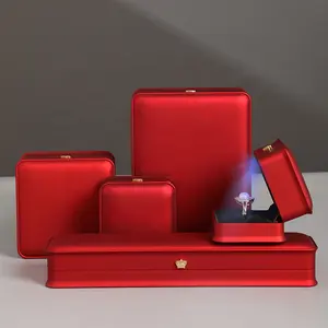 Zebo biểu tượng tùy chỉnh hộp đồ trang sức nhung và nhựa LED ánh sáng Hộp quà tặng với LED bán buôn Vòng đeo tay và vòng lưu trữ hộp - Product Image 4