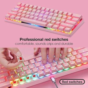 Teclado Mecánico Inalámbrico para Juegos <span class=keywords><strong>Motospeed</strong></span> CK62, Interruptor Longhua, Retroiluminación RGB, Tipo-C, Ergonómico - Product Image 3
