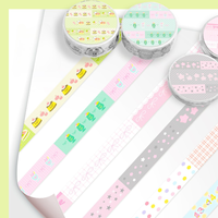 1 rouleau de ruban washi, série Spring Pull Tab, ruban washi pour agendas, ruban washi à motifs de nœuds mignons