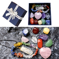 Coffret Cadeau de Méditation et Yoga Reiki Énergie Naturelle – Charmant Ensemble de Pierres de Guérison en Quartz Rose pour la Spiritualité et les 7 Chakras