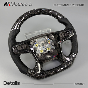 Volante de fibra de carbono forjado plateado personalizado para GMC Sierra 1500 SLE Denali Rocky Ridge y Chevrolet Silverado 1500 LTZ Z71 - Product Image 3