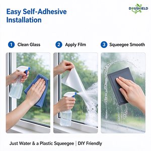 Pellicola Privacy Architettonica Unidirezionale 5% VLT Argento Scuro a Specchio 85% TSER, Protezione dal Calore e dai Raggi UV, Anti-Spia per Negozi - Product Image 5