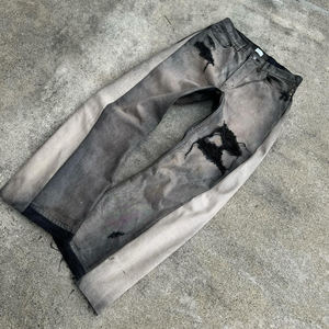 Özel Üretim Rip Flare Kot Pantolon Asit Yıkama Büyük Beden Eskitme Kot Pantolon Erkek Jean - Product Image 2