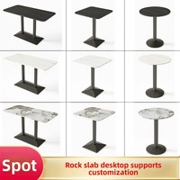 Table de salle à manger moderne minimaliste multifonctionnelle en dalle de pierre non pliable pour cafés, bars, restaurants et salons de thé