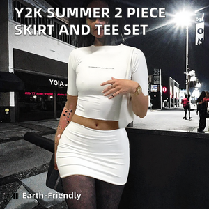 Autumn Casual 2 Piece Fitness Outfit Printed Ripped Long Top O Neck T-<b>Shirt</b> Shorts Set Cropped Above Knee <b>Y2K</b> Women Clothing - Product Image 2