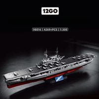 12GO 98016 2026 Nouveau MOC 1:300 Porte-avions CV-6 Modèle de bateau à construire pour adultes, ornement, cadeau, 4269 pièces, ensembles de blocs de construction