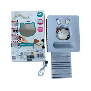 OEM TWS V5.0+EDR 진정한 무선 스테레오 BT 이어폰 300mAh 배터리 만화 고양이 디자인 어린이용 - Product Image 4