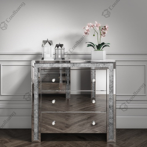Royal Design Mirrored Tall <strong>Chest</strong> with <strong>5</strong> <strong>Drawers</strong> - Product Image 5