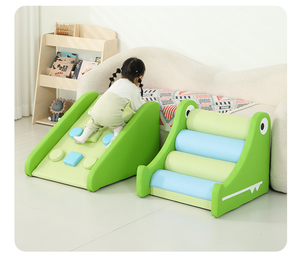 Heiß begehrtes, umweltfreundliches PE-Material Kleinkind-Indoor-Schulspielset mit 4 Teilen und Kletterelementen in Bildfarbe - Product Image 2