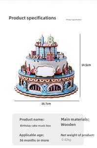 Caja de Música Romántica Creativa de Madera, Juguete DIY Ensamblado a Mano para Sueños Nocturnos, Campana, Certificación CE, CPC Transfronterizo para Regalos - Product Image 6