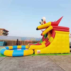 Giant outdoor party jumping bouncy castle water park dragon <b>inflatable</b> slide with swimming pool - Product Image 1
