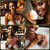 Filet africain éponge exfoliant en maille pour le visage, le corps, nettoyage en profondeur, séchage rapide et longue durée pour tous les types de peau.