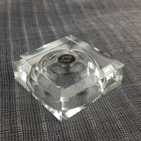 Support carré en cristal transparent lumineux de 50 mm et 60 mm, base LED multicolore, support de lampe en verre pour bloc de cristal