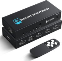 Conmutador HDMI SYONG 5 en 1 Salida 8K 4K Full HD 1080p 3D con Control Remoto IR, Divisores y Convertidores de Video para PS4, Xbox, Blu-Ray